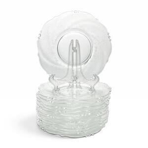 Heisey “Orchid” Set of 12 Etched Glass Plates 7 1/4”